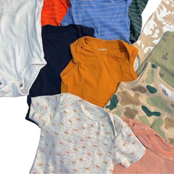 Carter's Assorted Baby Sleeveless‎ and Short Sleeve Bodysuit Bundle Lot, Size 3m - Picture 4 of 8